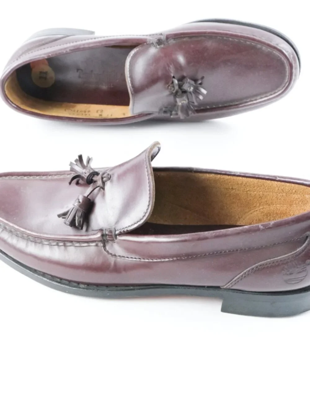 TIMBERLAND Mens MOC Tassel Loafers Dress Shoes Sz. 11 Brown Leather USA Made